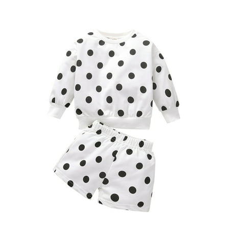 TheFound Toddler Baby Girl Polka Dot Clothes 2Pcs Shorts Set Long Sleeve T Shirt and Short Sweatshirt Outfits
TheFound Toddler Baby Girl Polka Dot Clothes 2Pcs Shorts Set Long Sleeve T Shirt and Short Sweatshirt Outfits