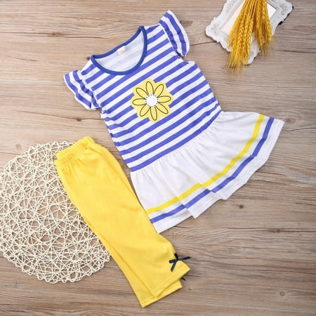 2Pcs Toddler Baby Girls Kids Ruffled Sleeve Striped Flower T-Shirt Tops +Shorts Pants Summer Outfits
2Pcs Toddler Baby Girls Kids Ruffled Sleeve Striped Flower T-Shirt Tops +Shorts Pants Summer Outfits