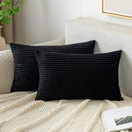EMEMA Throw Pillow Covers Corduroy Decorative Soft Striped Rectangle Cushion Covers Spring Pillowcases for Couch Sofa Bedroom Chair Car 16x16 Inch Pack of 2 Black
EMEMA Throw Pillow Covers Corduroy Decorative Soft Striped Rectangle Cushion Covers Spring Pillowcases for Couch Sofa Bedroom Chair Car 16x16 Inch Pack of 2 Black