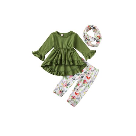 3pcs Toddler Kids Baby Girls Clothes Outfits Ruffle Tops Dress+Floral Pants Set
3pcs Toddler Kids Baby Girls Clothes Outfits Ruffle Tops Dress+Floral Pants Set