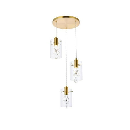 1200W Hana 3 Ceiling Lights with Pendant Lamp Gold