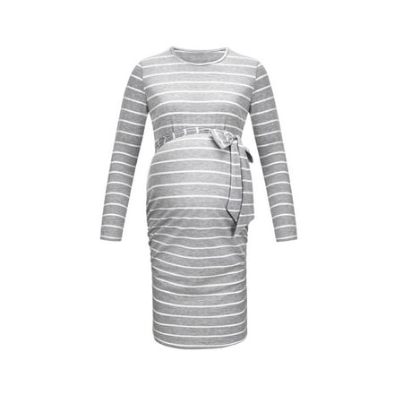 Pregnant Gifts For First Time Mom Pregnant Women Clothes Long Sleeve Crewneck Stripe Maternity Dress With Belt
Pregnant Gifts For First Time Mom Pregnant Women Clothes Long Sleeve Crewneck Stripe Maternity Dress With Belt