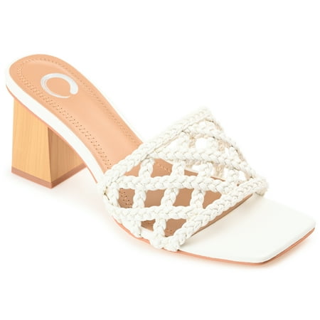 Journee Collection Womens Evvie Tru Comfort Foam Open Toe Mid Block Heel Pumps