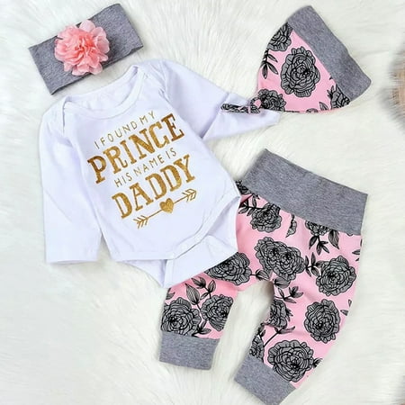 URMAGIC Infant Girl Long Sleeve Romper+Pants+Hat+Headband Baby Flower Spring Outfits
URMAGIC Infant Girl Long Sleeve Romper+Pants+Hat+Headband Baby Flower Spring Outfits