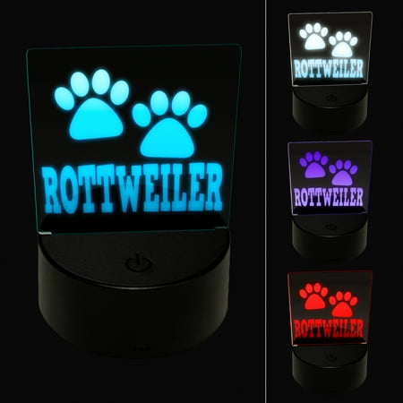 Rottweiler Dog Paw Prints Fun Text LED Night Light Sign 3D Illusion Desk Nightstand Lamp
Rottweiler Dog Paw Prints Fun Text LED Night Light Sign 3D Illusion Desk Nightstand Lamp