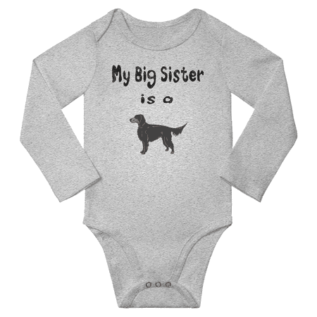 My Big Sister is a Gordon Setter Dog Cute Baby Long Sleeve Clothing Bodysuits Boy Girl (Gray 6-12M)
My Big Sister is a Gordon Setter Dog Cute Baby Long Sleeve Clothing Bodysuits Boy Girl (Gray 6-12M)
