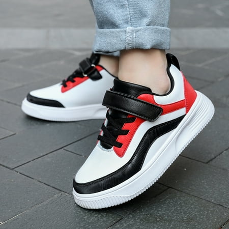 Boys Casual Skate Shoes Lightweight Low Top Striped Lace-up Sneakers With Hook And Loop Fastener For Spring 
Boys Casual Skate Shoes Lightweight Low Top Striped Lace-up Sneakers With Hook And Loop Fastener For Spring