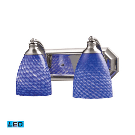 Bath Lighting 2 Light LED With Satin Nickel Finish Sapphire Glass 14 inch 27 Watts - World of Lamp
Bath Lighting 2 Light LED With Satin Nickel Finish Sapphire Glass 14 inch 27 Watts - World of Lamp
