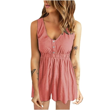 DroolingDog Women s Summer Fashion Sleeveless Solid Camisole Suspenders Round NeckPullover Jumpsuits
DroolingDog Women s Summer Fashion Sleeveless Solid Camisole Suspenders Round NeckPullover Jumpsuits