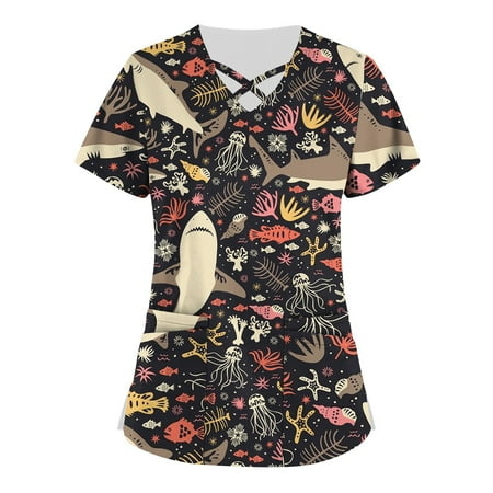 KSCYKKKD Womens Tops Plus Size Cute Printed Scrub Working Uniform Tops for Womens Cross V Neck Short Sleeve Fun T-shirtss Workwear Tee with Pockets Black XXXXL
KSCYKKKD Womens Tops Plus Size Cute Printed Scrub Working Uniform Tops for Womens Cross V Neck Short Sleeve Fun T-shirtss Workwear Tee with Pockets Black XXXXL