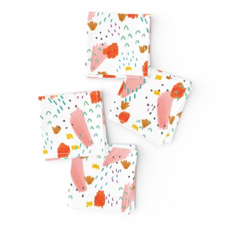 Cocktail Napkins Confetti Dotty Burst Celebration Party Hand Drawn Set of 4