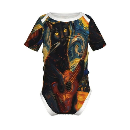 Gaeub Starry Night Cat Guitarist Print Infant Climbing Onesie Toddler Outfit Newborn Baby Bodysuit Baby Boy Girl Clothes -12 Months
Gaeub Starry Night Cat Guitarist Print Infant Climbing Onesie Toddler Outfit Newborn Baby Bodysuit Baby Boy Girl Clothes -12 Months