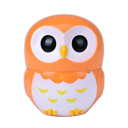 Owl Timer Kitchen 60 Minute Cooking Mechanical Home Decoration Orange