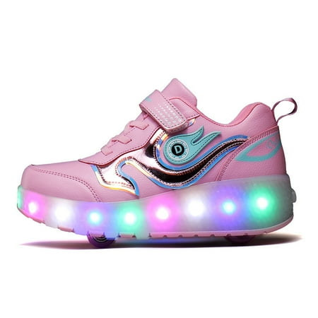 YAZI Kids Roller Skates Light up Shoes with Double Wheel Shoes LED USB Charging Roller Sneakers for Girls Boys Birthday Christmas Day Best Gift
YAZI Kids Roller Skates Light up Shoes with Double Wheel Shoes LED USB Charging Roller Sneakers for Girls Boys Birthday Christmas Day Best Gift