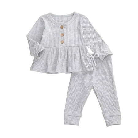 One opening 2Pcs Toddler Outfits O-Neck Long-Sleeves Top Ruffle Hem + Drawstring-Waist Pants Girls
One opening 2Pcs Toddler Outfits O-Neck Long-Sleeves Top Ruffle Hem + Drawstring-Waist Pants Girls