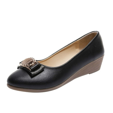 Casual Shoes for Women Womens Shoes Summer Casual Shoes Decorative Buckle Rhinestone Wedge Slip On Casual Shoes Shoes for Women Pu 37 
Casual Shoes for Women Womens Shoes Summer Casual Shoes Decorative Buckle Rhinestone Wedge Slip On Casual Shoes Shoes for Women Pu 37