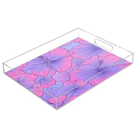 Clear Acrylic Tray Water Cup Tray Teacup Jewelry Storage Tray for Serving and Home Decor Purple Hibiscus Flowers
Clear Acrylic Tray Water Cup Tray Teacup Jewelry Storage Tray for Serving and Home Decor Purple Hibiscus Flowers