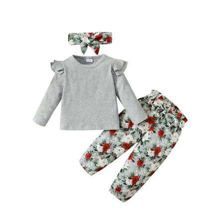 KIMI BEAR Infant Baby Girls Pants Outfits 18 Months Baby Girls Fall Winter Clothing Set 24 Months Girls Sweet Pits Stripe Long Sleeve Top Floral Pants Headband 3PCs Set Gray
KIMI BEAR Infant Baby Girls Pants Outfits 18 Months Baby Girls Fall Winter Clothing Set 24 Months Girls Sweet Pits Stripe Long Sleeve Top Floral Pants Headband 3PCs Set Gray