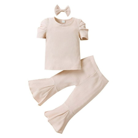 Fesfesfes Toddler Baby Boys Girls Summer Ribbed Short-sleeved Button Top Shorts Hairpin Three-piece Set
Fesfesfes Toddler Baby Boys Girls Summer Ribbed Short-sleeved Button Top Shorts Hairpin Three-piece Set