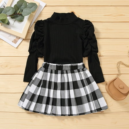 IROINNID Mid-Length Flare Skirt For Toddler Girls Turtleneck Mid-high Collar Slim Bottoming Shirt And Pleated Solid Color Skirt Two-piece Long Sleeve Skirt Black
IROINNID Mid-Length Flare Skirt For Toddler Girls Turtleneck Mid-high Collar Slim Bottoming Shirt And Pleated Solid Color Skirt Two-piece Long Sleeve Skirt Black