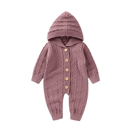 Newborn Baby Boys Girls Jumpsuit Infant Solid Color Knitted Hooded Long Sleeves Rompers
Newborn Baby Boys Girls Jumpsuit Infant Solid Color Knitted Hooded Long Sleeves Rompers