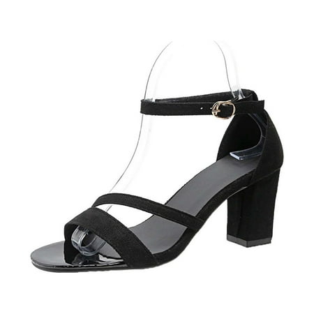 TUOBARR Heel Sandals for Women Women s Summer Casual Round-toe Sandals Middle Heel Chunky Heel Metal Buckle Sandals Black
TUOBARR Heel Sandals for Women Women s Summer Casual Round-toe Sandals Middle Heel Chunky Heel Metal Buckle Sandals Black