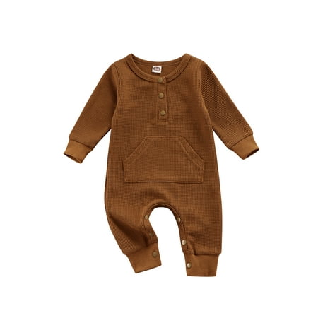 Toddler Long Sleeve Rompers Boy Girl Waffle Snap Round Neck Jumpsuit Pocket Baby Clothing
Toddler Long Sleeve Rompers Boy Girl Waffle Snap Round Neck Jumpsuit Pocket Baby Clothing