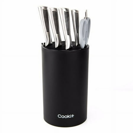 Clearance Knife Block Holder Universal Knife Block without Knives Unique Double-Layer Wavy Design Round Black Knife Holder for Kitchen Space Saver Knife Storage with Scissors Slot
Clearance Knife Block Holder Universal Knife Block without Knives Unique Double-Layer Wavy Design Round Black Knife Holder for Kitchen Space Saver Knife Storage with Scissors Slot