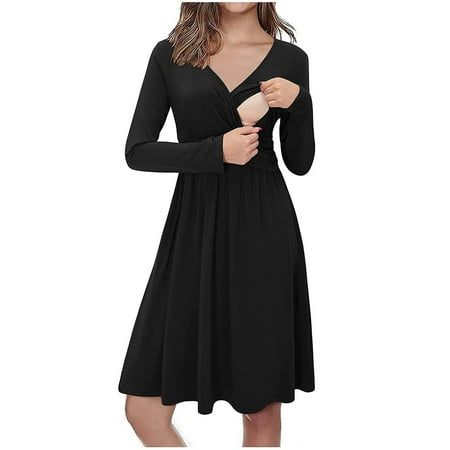 Maternity Dress For Photoshoot Women S Maternity Casual Long Sleeve Solid Color Nursing Dress For Breastfeeding With Pocket
Maternity Dress For Photoshoot Women S Maternity Casual Long Sleeve Solid Color Nursing Dress For Breastfeeding With Pocket