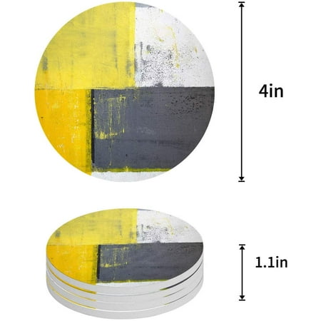 FMSHPON Grey and Yellow Street Art Modern Grunge Abstract Design Squares Theme Set of 8 Round Coaster for Drinks Absorbent Ceramic Stone Coasters Cup Mat with Cork Base for Coffee Table Bar Decor
FMSHPON Grey and Yellow Street Art Modern Grunge Abstract Design Squares Theme Set of 8 Round Coaster for Drinks Absorbent Ceramic Stone Coasters Cup Mat with Cork Base for Coffee Table Bar Decor
