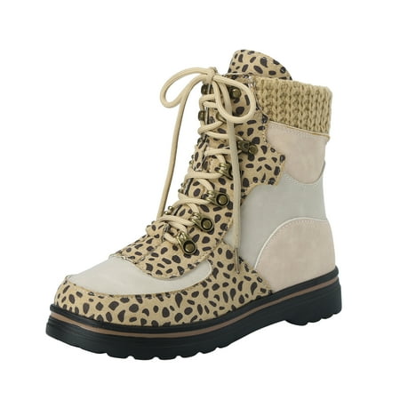 XINSHIDE Ladies Boots Fashion Leopard Patchwork High Top Round Toe Elasticated Lace Up Short Boots Shoes For Women
XINSHIDE Ladies Boots Fashion Leopard Patchwork High Top Round Toe Elasticated Lace Up Short Boots Shoes For Women