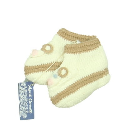 Pre-owned April Cornell Girls White | Tan Booties size: 0-12 Months