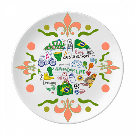 Adventure Life Brazil Journey Brazil Flower Ceramics Plate Tableware Dinner Dish