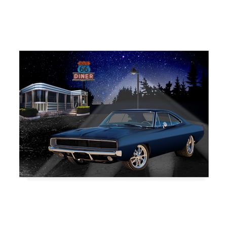 Trademark Fine Art 'Diners and Cars VI' Canvas Art by Helen Flint