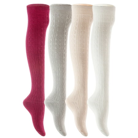 Lovely Annie Women s 4 Pairs Over Knee High Cotton Socks JMYP1024 Size 6-9 Style 02 (Beige Light Grey Wine White)
Lovely Annie Women s 4 Pairs Over Knee High Cotton Socks JMYP1024 Size 6-9 Style 02 (Beige Light Grey Wine White)