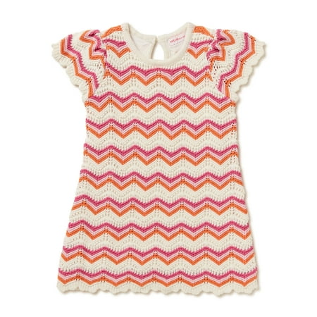 Design History Toddler Girls Short Sleeve Crochet Dress Sizes 2T-5T