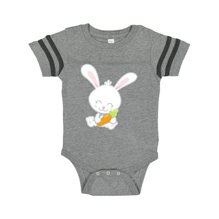 Inktastic Cute Easter Bunny Holding Carrot Gift Baby Boy or Baby Girl Bodysuit