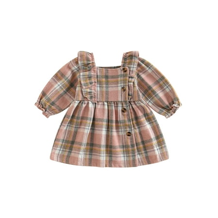 Diconna Autumn Baby Girls Princess Dress 2 Colors Ruffles Long Sleeve Plaid Printed Square Collar A-Line Dress Pink 3-6 Months
Diconna Autumn Baby Girls Princess Dress 2 Colors Ruffles Long Sleeve Plaid Printed Square Collar A-Line Dress Pink 3-6 Months