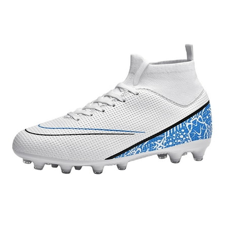 Kids Comfortable Athletic Soccer Cleats Natural Turf Outdoor Football Competition Light Weight with Soft touch Cleats Sneaker Shoes Bright Color for Big Kid Blue 37
Kids Comfortable Athletic Soccer Cleats Natural Turf Outdoor Football Competition Light Weight with Soft touch Cleats Sneaker Shoes Bright Color for Big Kid Blue 37