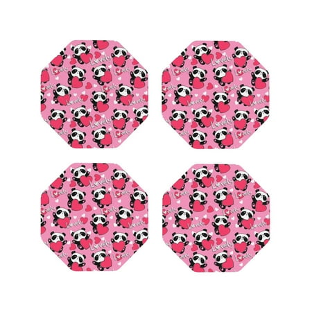 Leather Coasters Set of 4 - Panda Heart Valentine Pink Lightweight Non-Slip Drink Coasters for Desk Anti-Scalding Desk Cup Coasters for Office Table Decor Octagon
Leather Coasters Set of 4 - Panda Heart Valentine Pink Lightweight Non-Slip Drink Coasters for Desk Anti-Scalding Desk Cup Coasters for Office Table Decor Octagon