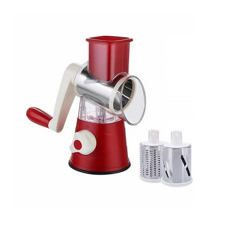 Vegetable Slicer Chopper Rotary Cheese Grater with 3 Interchangeable tube Stainless Steel Blades