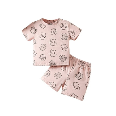 Toddler Baby Girls Summer Shorts Sets Short Sleeve Crewneck Bear Print T-shirt Tops Shorts Sets
Toddler Baby Girls Summer Shorts Sets Short Sleeve Crewneck Bear Print T-shirt Tops Shorts Sets