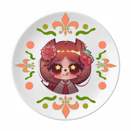 Squirrel Subshrubby Peony Flower Flower Ceramics Plate Tableware Dinner Dish