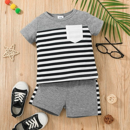 Hunpta Infant Baby Boys Girls 3M-24M Short Sleeve Striped Printed T-shirt Tops Shorts Sports Outfits
Hunpta Infant Baby Boys Girls 3M-24M Short Sleeve Striped Printed T-shirt Tops Shorts Sports Outfits