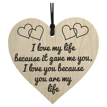 Yedhsi Hanging Ornaments Handmade Wooden Commemorative Love Wooden Sign Pendant