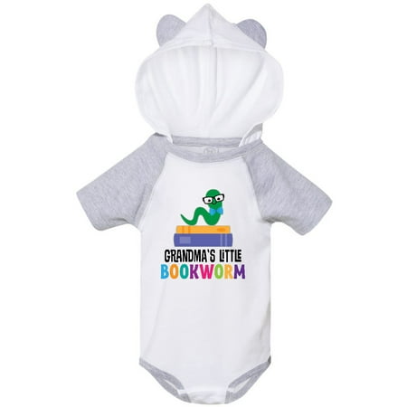 Inktastic Grandma Little Bookworm Kids Reading Gift Baby Boy or Baby Girl Bodysuit