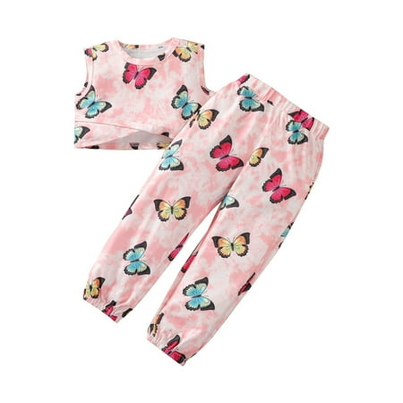 Butterfly Short Sleeve Suit Summer Small And Middle School Girls Outfits Pink Full Print Butterfly Sleeveless Vest Trousers Suit Children S Clothes
Butterfly Short Sleeve Suit Summer Small And Middle School Girls Outfits Pink Full Print Butterfly Sleeveless Vest Trousers Suit Children S Clothes