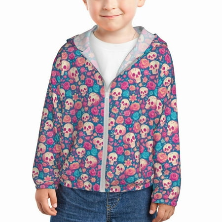Ocsxa colorful Skull flower Print Kids Active Zipper Sun Protection Jacket Boys Girls Hooded Cooling Shirt-2 Years
Ocsxa colorful Skull flower Print Kids Active Zipper Sun Protection Jacket Boys Girls Hooded Cooling Shirt-2 Years