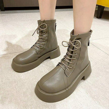 ERTUTUYI Women Ankle Boots Autumn And Winter Fashion Round Toe Solid Color Simple Comfortable Square Heel Lace Up Zipper A 40
ERTUTUYI Women Ankle Boots Autumn And Winter Fashion Round Toe Solid Color Simple Comfortable Square Heel Lace Up Zipper A 40