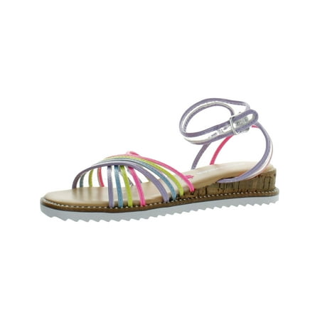 Steve Madden Girls TFantasy Stretch Stripe Ankle Strap